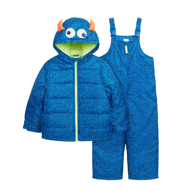 Carter's Boys' Snowsuit Jacket - Winter Coat and Bib Set, New Navy Monster, 4T US - Image 1